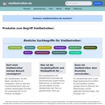 Screenshot stallbetreiber.de