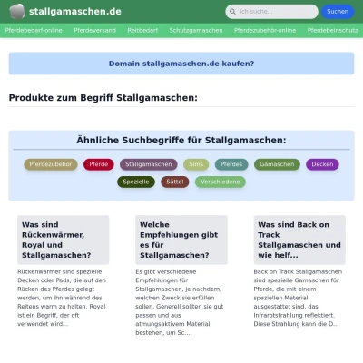 Screenshot stallgamaschen.de