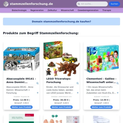 Screenshot stammzellenforschung.de