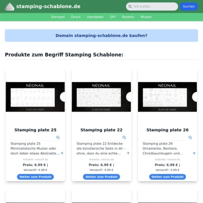 Screenshot stamping-schablone.de