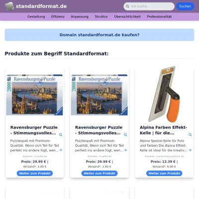 Screenshot standardformat.de