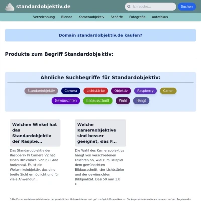Screenshot standardobjektiv.de