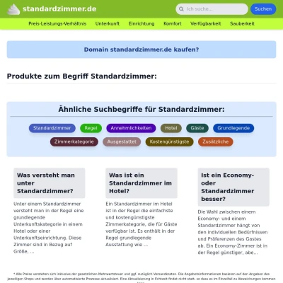 Screenshot standardzimmer.de