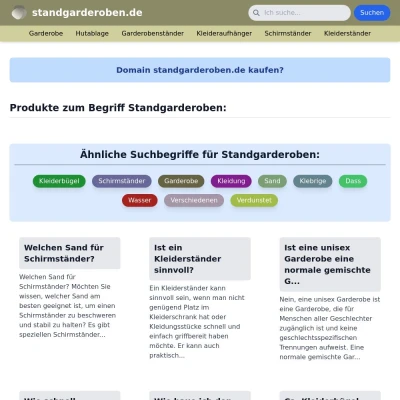 Screenshot standgarderoben.de