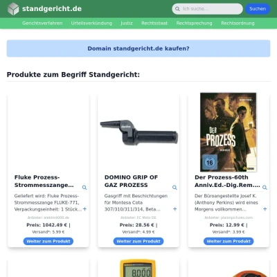 Screenshot standgericht.de