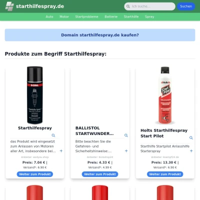 Screenshot starthilfespray.de