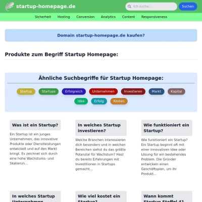 Screenshot startup-homepage.de