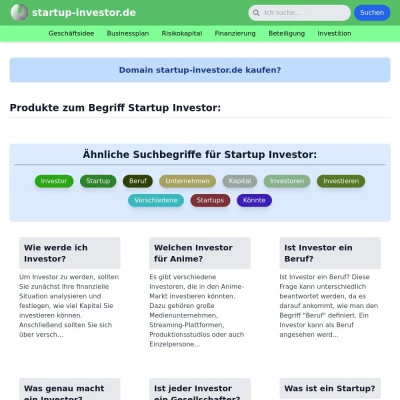 Screenshot startup-investor.de