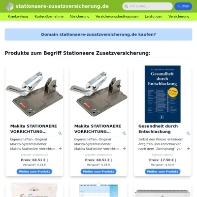 Screenshot stationaere-zusatzversicherung.de