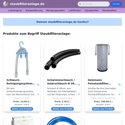 Screenshot staubfilteranlage.de