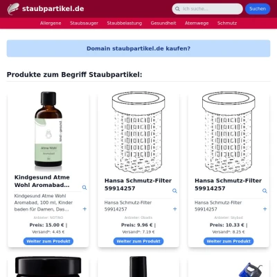 Screenshot staubpartikel.de