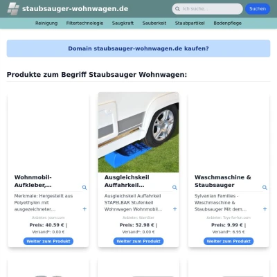 Screenshot staubsauger-wohnwagen.de