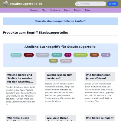 Screenshot staubsaugerteile.de