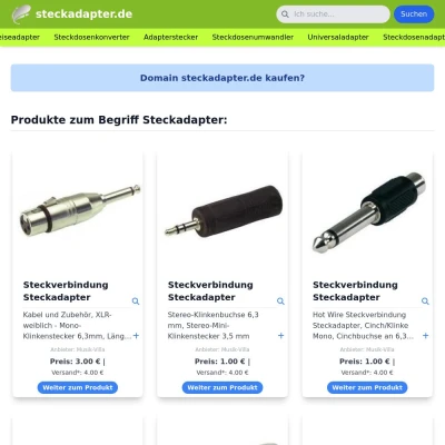 Screenshot steckadapter.de