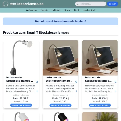 Screenshot steckdosenlampe.de