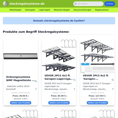 Screenshot steckregalsysteme.de