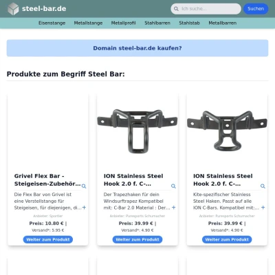 Screenshot steel-bar.de