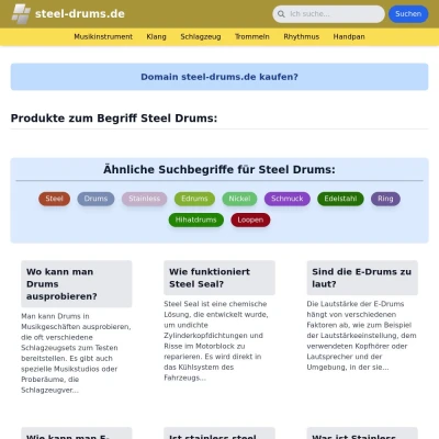 Screenshot steel-drums.de