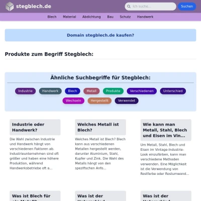 Screenshot stegblech.de