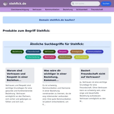 Screenshot stehfick.de