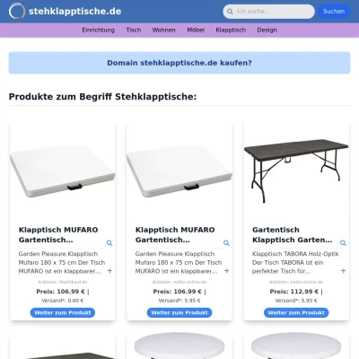 Screenshot stehklapptische.de