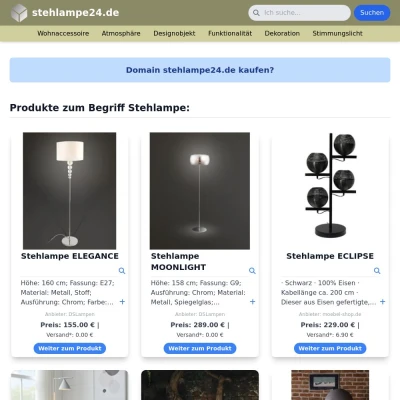 Screenshot stehlampe24.de