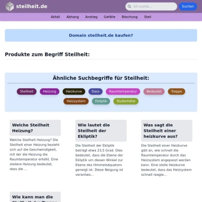 Screenshot steilheit.de