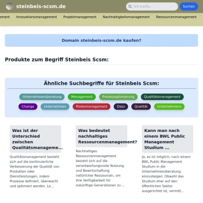 Screenshot steinbeis-scsm.de