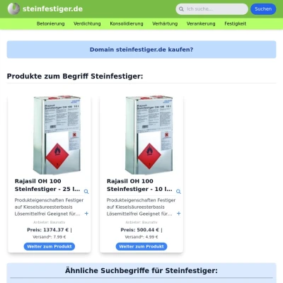 Screenshot steinfestiger.de