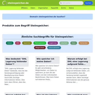 Screenshot steinspeicher.de