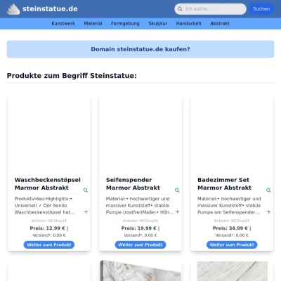 Screenshot steinstatue.de