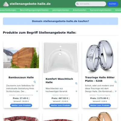 Screenshot stellenangebote-halle.de
