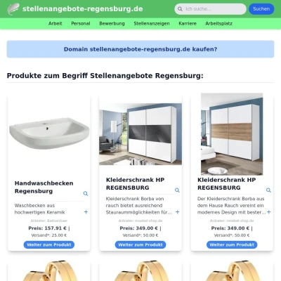 Screenshot stellenangebote-regensburg.de
