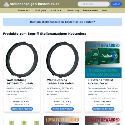 Screenshot stellenanzeigen-kostenlos.de