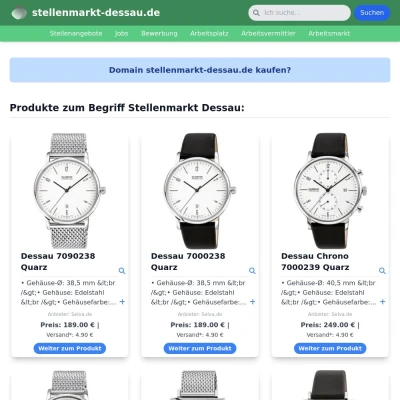 Screenshot stellenmarkt-dessau.de