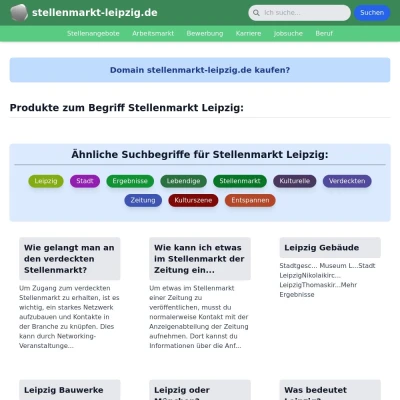 Screenshot stellenmarkt-leipzig.de