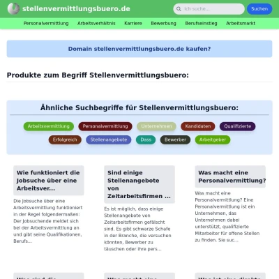 Screenshot stellenvermittlungsbuero.de