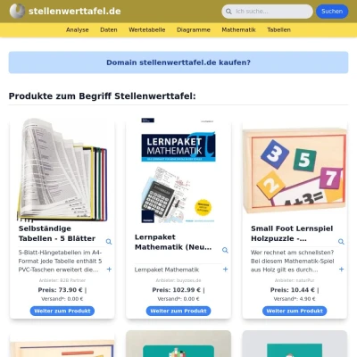 Screenshot stellenwerttafel.de