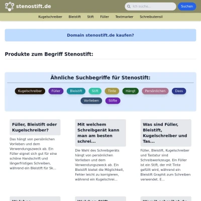 Screenshot stenostift.de