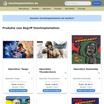Screenshot stentimplantation.de