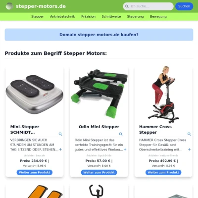 Screenshot stepper-motors.de