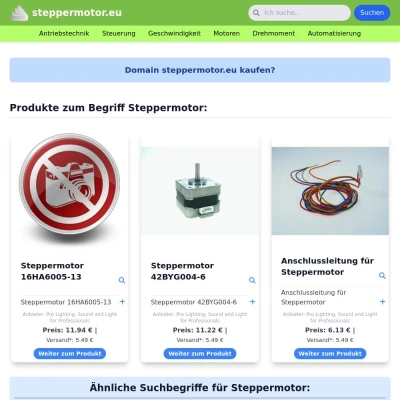 Screenshot steppermotor.eu