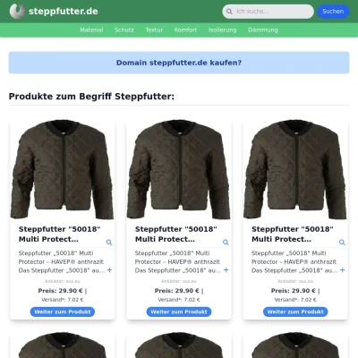 Screenshot steppfutter.de