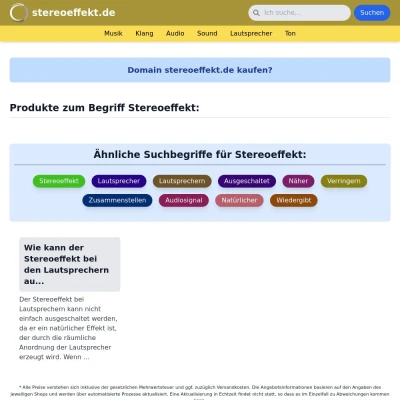 Screenshot stereoeffekt.de