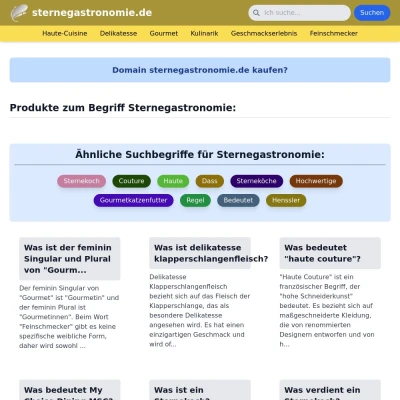 Screenshot sternegastronomie.de