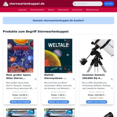 Screenshot sternwartenkuppel.de