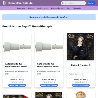 Screenshot steroidtherapie.de