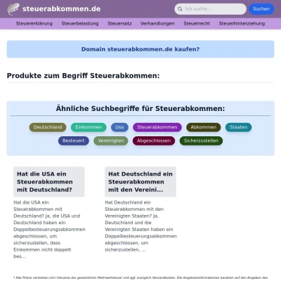 Screenshot steuerabkommen.de