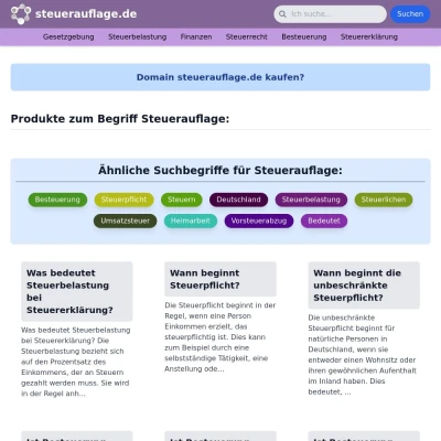 Screenshot steuerauflage.de