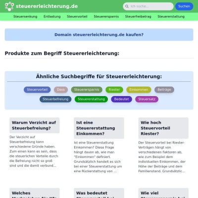 Screenshot steuererleichterung.de